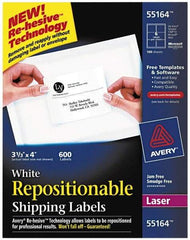 AVERY - 4" Long, White Paper Shipping Label - For Laser Printers - Industrial Tool & Supply