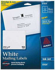 AVERY - 4" Long, White Shipping Label - For Inkjet Printers - Industrial Tool & Supply