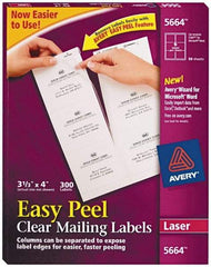 AVERY - 4" Long, Clear Shipping Label - For Laser Printers - Industrial Tool & Supply