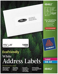 AVERY - 4" Long, White Paper Return Address Label - For Laser/Inkjet Printers - Industrial Tool & Supply