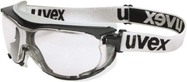 Uvex - Size Universal, Gray Polycarbonate Anti-Fog Lens, Safety Goggles - Indirect Vent, Black/Gray PP/TPE (Thermopoly Elastomer) Frame - Industrial Tool & Supply
