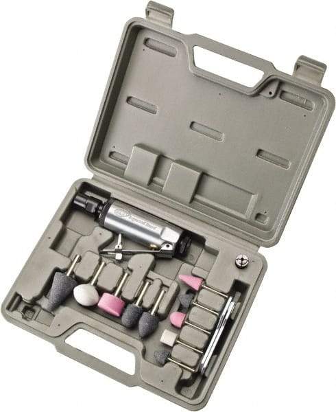 Ingersoll-Rand - 1/4" Spindle, 28,000 RPM, Front Exhaust Straight Air Die Grinder Kit - 24 CFM Air Consumption, 1/4 NPT Inlet, 1/4 hp - Industrial Tool & Supply