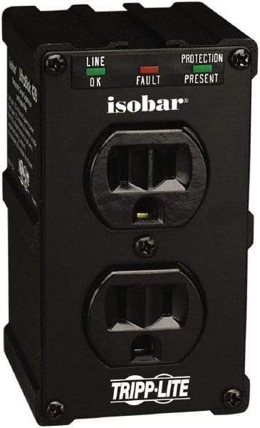 Tripp-Lite - 2 Outlets, 120 VAC15 Amps, 6' Cord, Power Outlet Strip - Floor, Keyhole Mount, 5-15 NEMA Configuration, 2-1/2" Strip - Industrial Tool & Supply