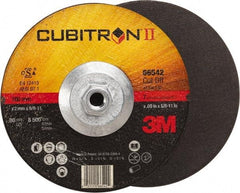 3M - 60 Grit, 7" Wheel Diam, Type 27 Depressed Center Wheel - Ceramic, Resinoid Bond, S Hardness, 8,500 Max RPM - Industrial Tool & Supply