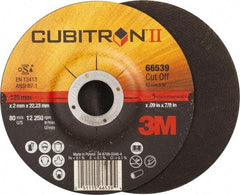 3M - 36 Grit, 5" Wheel Diam, 7/8" Arbor Hole, Type 27 Depressed Center Wheel - Ceramic, Resinoid Bond, S Hardness, 12,250 Max RPM - Industrial Tool & Supply