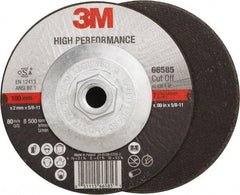 3M - 36 Grit, 7" Wheel Diam, Type 27 Depressed Center Wheel - Ceramic, Resinoid Bond, R Hardness, 8,500 Max RPM - Industrial Tool & Supply