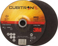 3M - 60 Grit, 7" Wheel Diam, 7/8" Arbor Hole, Type 27 Depressed Center Wheel - Ceramic, Resinoid Bond, S Hardness, 8,500 Max RPM - Industrial Tool & Supply