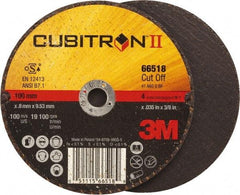 3M - 4" 60 Grit Ceramic Cutoff Wheel - 0.035" Thick, 3/8" Arbor, 19,100 Max RPM, Use with Angle Grinders - Industrial Tool & Supply