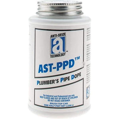 Made in USA - Brush Top Can Tan Threaded Pipe Sealant - 400°F Max Working Temp - Industrial Tool & Supply