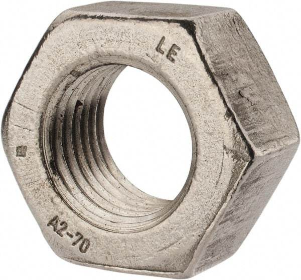 Value Collection - M33x3.50 Metric Coarse Stainless Steel Right Hand Hex Nut - 50mm Across Flats, 26mm High, Uncoated - Industrial Tool & Supply