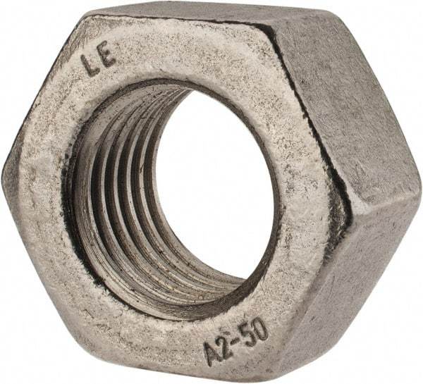 Value Collection - M36x4.00 Metric Coarse Stainless Steel Right Hand Hex Nut - 55mm Across Flats, 29mm High, Uncoated - Industrial Tool & Supply