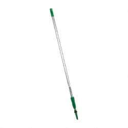 Unger - 144" Long x 1.15" Diam Aluminum Handle for Unger Products - Threaded Connection, Silver, Telescoping - Industrial Tool & Supply