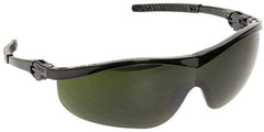 MCR Safety - Green Lenses, Framed Safety Glasses - Scratch Resistant, Black Plastic Frame, Adjustable Temples, Size Universal, Wrap Around - Industrial Tool & Supply