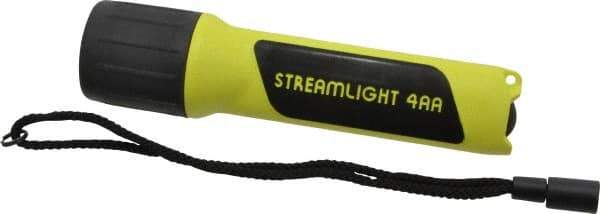 Streamlight - Xenon Bulb, 34 Lumens, Industrial/Tactical Flashlight - Black, Yellow Plastic Body, 4 AA Alkaline Batteries Included - Industrial Tool & Supply