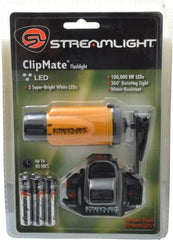 Streamlight - Green, White LED Bulb, 27 Lumens, Hands-free Flashlight - Yellow Plastic Body, 3 AAA Alkaline Batteries Included - Industrial Tool & Supply