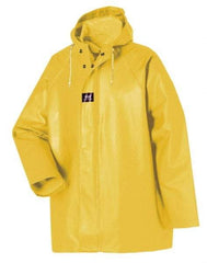 Helly Hansen - Size M, Yellow, Rain Jacket - 38-40" Chest, Attached Hood - Industrial Tool & Supply