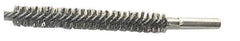 Schaefer Brush - 4" Brush Length, 9/16" Diam, Double Stem, Double Spiral Tube Brush - 6" Long, Stainless Steel, 12-24 Female Connection - Industrial Tool & Supply