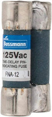 Cooper Bussmann - 125 VAC, 12 Amp, Time Delay Pin Indicator Fuse - Fuse Holder Mount, 1-1/2" OAL, 10 at AC kA Rating, 13/32" Diam - Industrial Tool & Supply