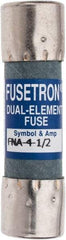 Cooper Bussmann - 250 VAC, 4.5 Amp, Time Delay Pin Indicator Fuse - Fuse Holder Mount, 1-1/2" OAL, 10 at 125 V kA Rating, 13/32" Diam - Industrial Tool & Supply