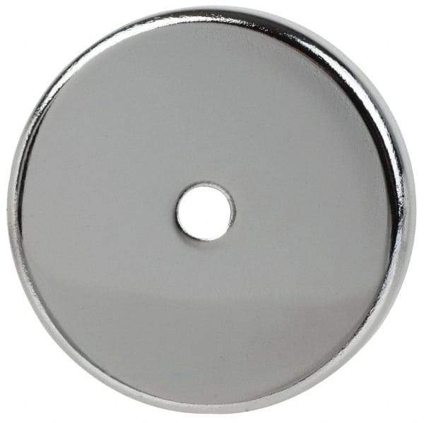Mag-Mate - 7 Lb Max Pull Force, 3/16" Overall Height, 1-13/64" Diam, Ceramic Cup Magnet - Bolt & Nut Style, Chrome Plated - Industrial Tool & Supply
