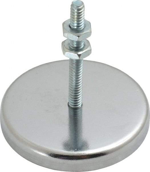 Mag-Mate - 19 Lb Max Pull Force, 5/16" Overall Height, 2-1/32" Diam, Ceramic Cup Magnet - Bolt & Nut Style, Chrome Plated - Industrial Tool & Supply