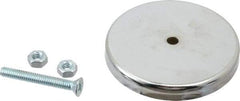 Mag-Mate - 47.5 Lb Max Pull Force, 2.18" Overall Height, 3.18" Diam, Ceramic Cup Magnet - Bolt & Nut Style, Chrome Plated - Industrial Tool & Supply