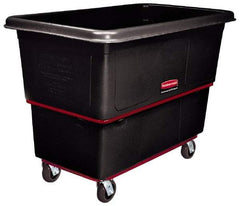 Rubbermaid - 1,000 Lb Load Capacity, 16 Cu Ft, Polyethylene Utility Truck - 31" Wide x 44-3/8" Long x 38-1/4" High, Black - Industrial Tool & Supply