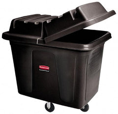 Rubbermaid - 600 Lb Load Capacity, 20 Cu Ft, Polyethylene Cube Truck - 34-1/8" Wide x 48" Long x 36-1/2" High, Black - Industrial Tool & Supply