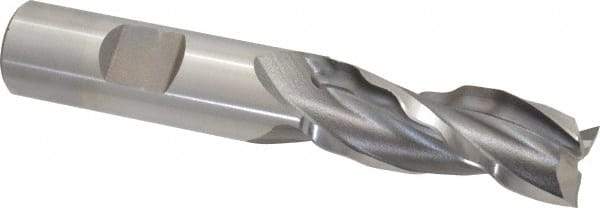 Weldon - 5/8" Diam, 1-5/8" LOC, 3 Flute High Speed Steel Roughing & Finishing Square End Mill - Uncoated, 3-3/4" OAL, 5/8" Shank Diam, Weldon Shank, 30° Helix, Centercutting - Industrial Tool & Supply