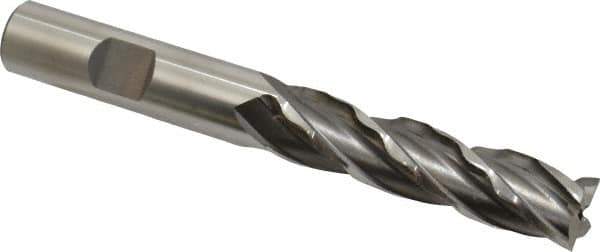 Weldon - 1/2" Diam, 2" LOC, 4 Flute High Speed Steel Roughing & Finishing Square End Mill - Uncoated, 4" OAL, 1/2" Shank Diam, Weldon Shank, 30° Helix, Non-Centercutting - Industrial Tool & Supply