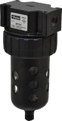 Parker - 1/4" Port, 6.22" High x 2.81" Wide Intermediate Filter with Polycarbonate Bowl, Manual Drain - 53 SCFM, 150 Max psi, 125°F Max Temp, Modular Connection, Bowl Guard, 4.4 oz Bowl Capacity - Industrial Tool & Supply