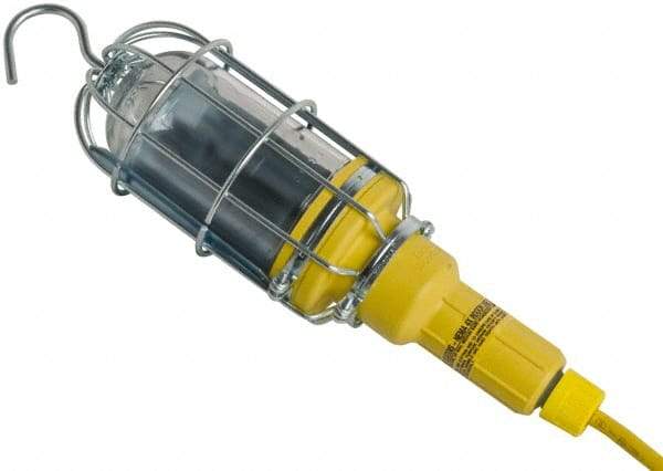 Woodhead Electrical - 120 VAC, 100 Watt, Electric, Incandescent Portable Handheld Work Light - 25' Cord, 1 Head, 1,000 Lumens, Zinc-Plated Steel, 120.65mm Wide x 457.2mm High - Industrial Tool & Supply