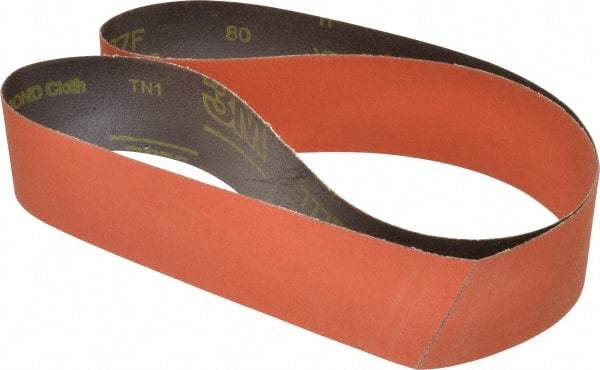 3M - 2-1/2" Wide x 60" OAL, 80 Grit, Ceramic Abrasive Belt - Ceramic, Medium, Coated, YF Weighted Cloth Backing, Wet/Dry, Series 777F - Industrial Tool & Supply