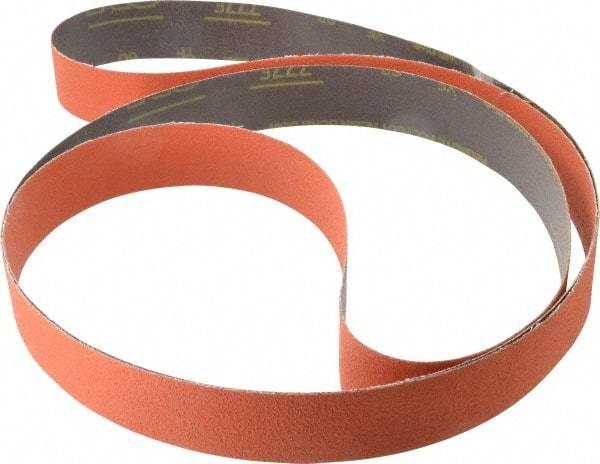 3M - 2" Wide x 132" OAL, 60 Grit, Ceramic Abrasive Belt - Ceramic, Medium, Coated, YF Weighted Cloth Backing, Wet/Dry, Series 777F - Industrial Tool & Supply
