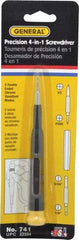 General - 4 Piece Bit Screwdriver - Phillips, Slotted, Precision - Industrial Tool & Supply