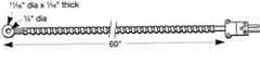 Thermo Electric - 0 to 900°F, E Surface, Thermocouple Probe - 25 Ft. Cable Length, Mini Connector, 15 Sec Response Time - Industrial Tool & Supply