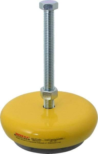 Gibraltar - 500 Lb Capacity, 1/2-13 Thread, Zinc Stud, Machine Socket Mount Leveling Mount - 127mm Stud Length, 127mm Base Diam, Elastomer Pad - Industrial Tool & Supply