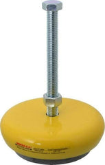 Gibraltar - 500 Lb Capacity, 1/2-13 Thread, Zinc Stud, Machine Socket Mount Leveling Mount - 127mm Stud Length, 127mm Base Diam, Elastomer Pad - Industrial Tool & Supply
