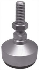 Gibraltar - 1180 Lb Capacity, 1-8 Thread, 6" OAL, Stainless Steel Stud, Studded Socket Mount Leveling Mount - 3-1/2" Stud Length, 4" Base Diam, Stainless Steel Pad, 1-3/8" Hex - Industrial Tool & Supply