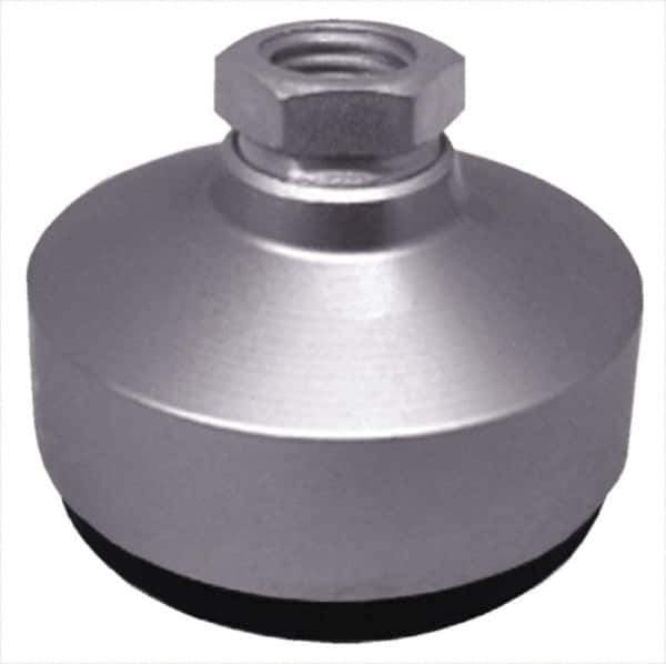 Gibraltar - 4400 Lb Capacity, 5/8-11 Thread, 1-7/8" OAL, Stainless Steel Stud, Tapped Socket Mount Leveling Pad - 2-1/2" Base Diam, Stainless Steel Pad, 7/8" Hex - Industrial Tool & Supply