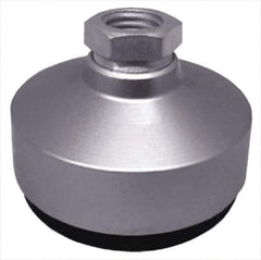 Gibraltar - 1180 Lb Capacity, 1-8 Thread, 2-1/2" OAL, Stainless Steel Stud, Tapped Socket Mount Leveling Pad - 4" Base Diam, Stainless Steel Pad, 1-3/8" Hex - Industrial Tool & Supply