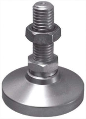 Gibraltar - 3/4-10 Bolt Thread, Studded Pivotal Stud Mount Leveling Pad & Mount - 7,400 Max Lb Capacity, 3" Base Diam - Industrial Tool & Supply