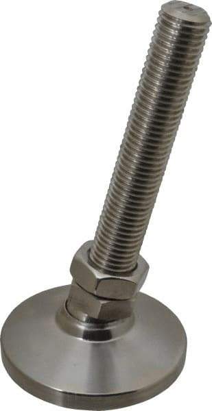 Gibraltar - 1-8 Bolt Thread, Studded Pivotal Stud Mount Leveling Pad & Mount - 22,000 Max Lb Capacity, 4" Base Diam - Industrial Tool & Supply