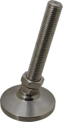 Gibraltar - 1-8 Bolt Thread, Studded Pivotal Stud Mount Leveling Pad & Mount - 22,000 Max Lb Capacity, 4" Base Diam - Industrial Tool & Supply