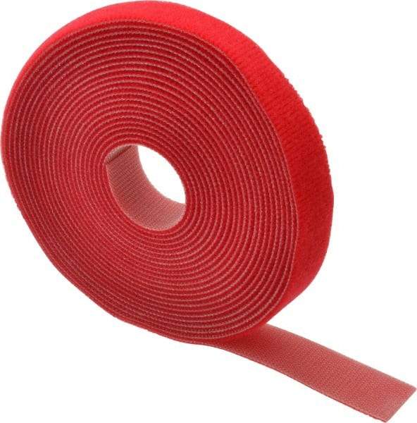 SpeedTech - 15' Long Red Nylon & Polyethylene Hook & Loop Strap - 50 Lb Tensile Strength - Industrial Tool & Supply