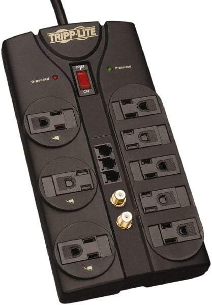 Tripp-Lite - 8 Outlets, 120 VAC15 Amps, 8' Cord, Power Outlet Strip - Floor, Keyhole Mount, 5-15 NEMA Configuration, 1.51" Strip - Industrial Tool & Supply