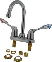 Moen - Deck Plate Mount, Bar and Hospitality Faucet without Spray - Two Handle, Wrist Blade Handle, Gooseneck Spout - Industrial Tool & Supply