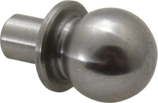 Jergens - 1/2" Ball Diam, 1/4" Shank Diam, Steel Construction Tooling Ball - 5/8" Ball Center to Shank Bottom, 5/16" Ball Center to Shoulder Bottom, with Shoulder - Industrial Tool & Supply