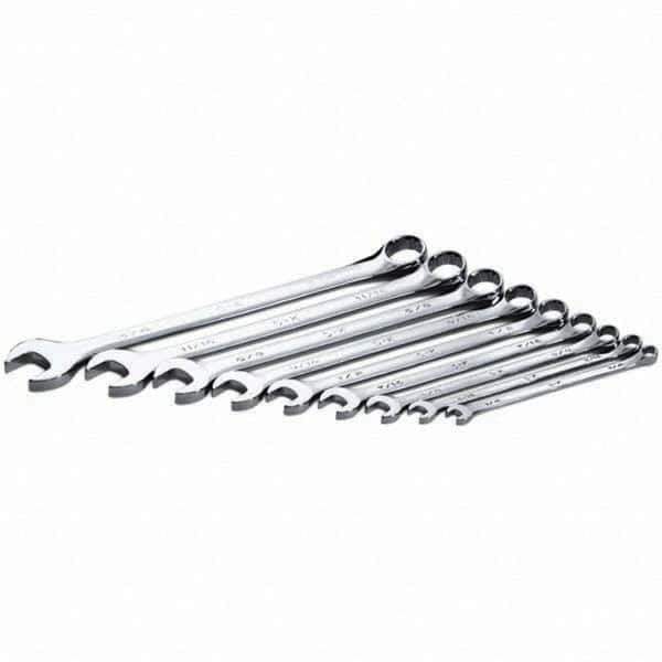 SK - 9 Piece, 1/4 to 3/4", Combination Wrench Set - Inch System of Measurement, Chrome Finish - Industrial Tool & Supply