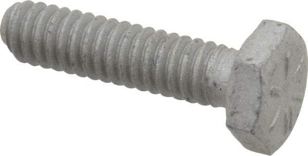 Armor Coat - 1/4-20 UNC, 1" Length Under Head Hex Head Cap Screw - Fully Threaded, Grade 8 Steel, 7/16" Hex - Industrial Tool & Supply